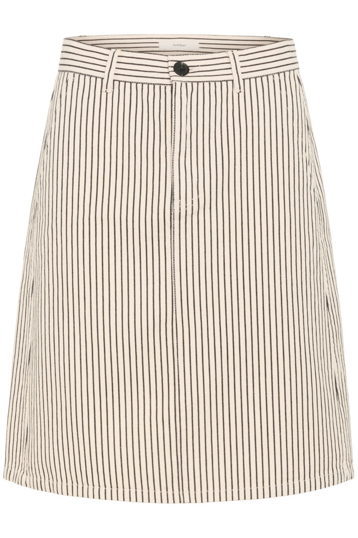Jupe crayon avec rayures en lin Bai