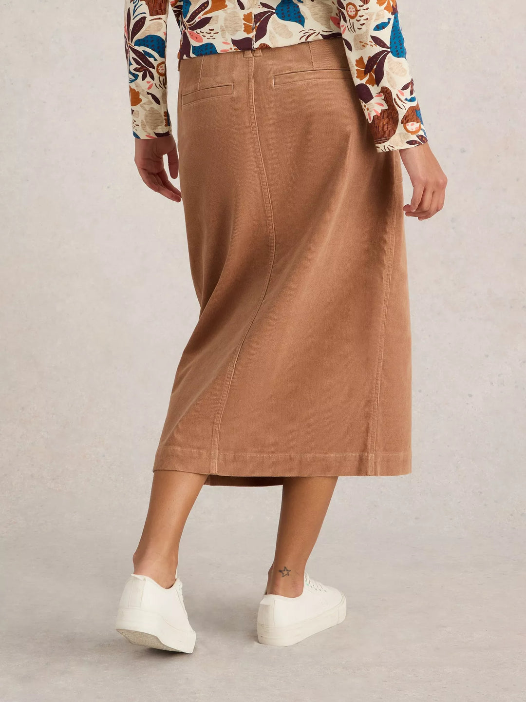 Jupe midi en velours côtelé – Rue