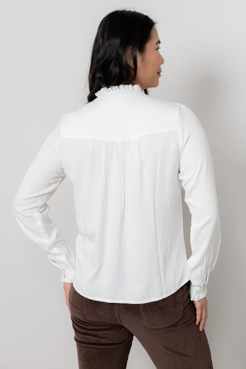 Chemisier à col et boutonnière détaillé Sage