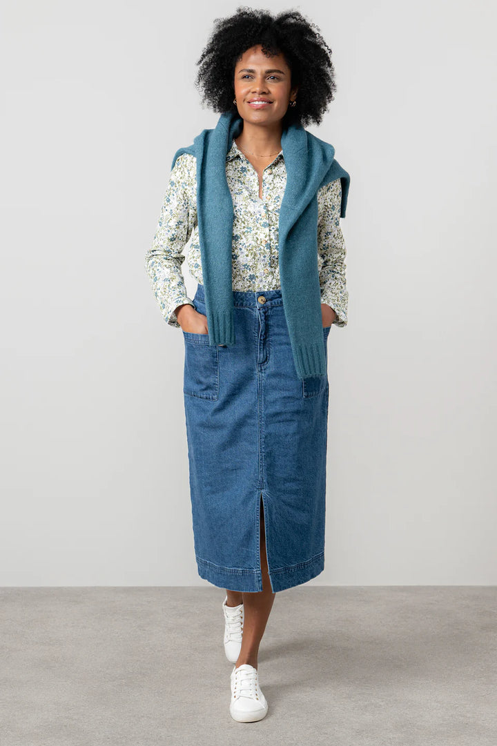 Jupe midi à fente avant Penrose