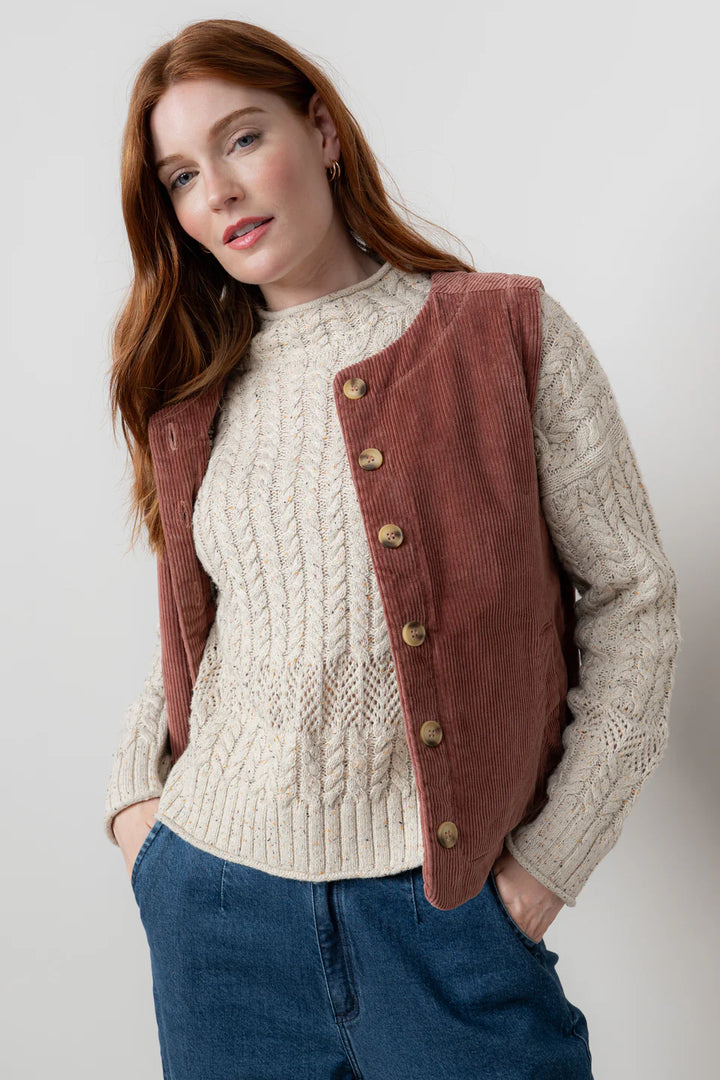 Veste sans manche en velours côtelé Dusk