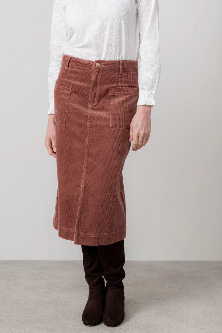 Jupe midi en velours côtelé Penrose