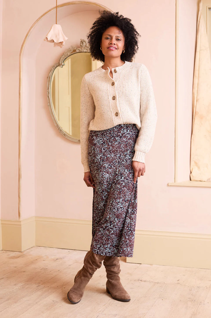 Cardigan court en maille côtelée