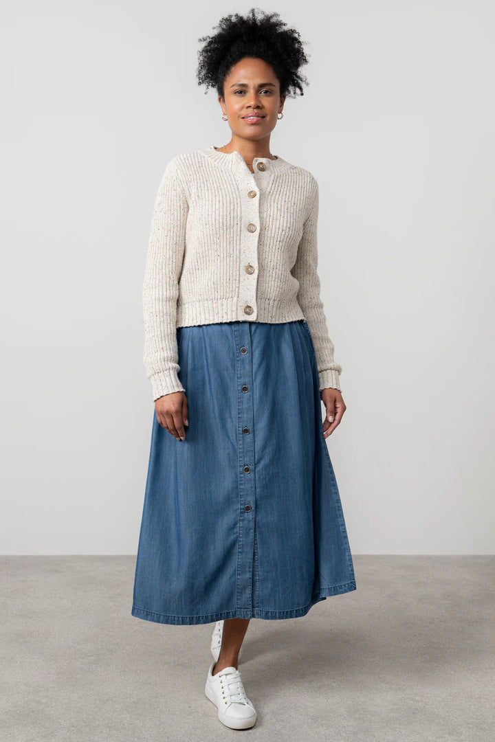 Cardigan court en maille côtelée