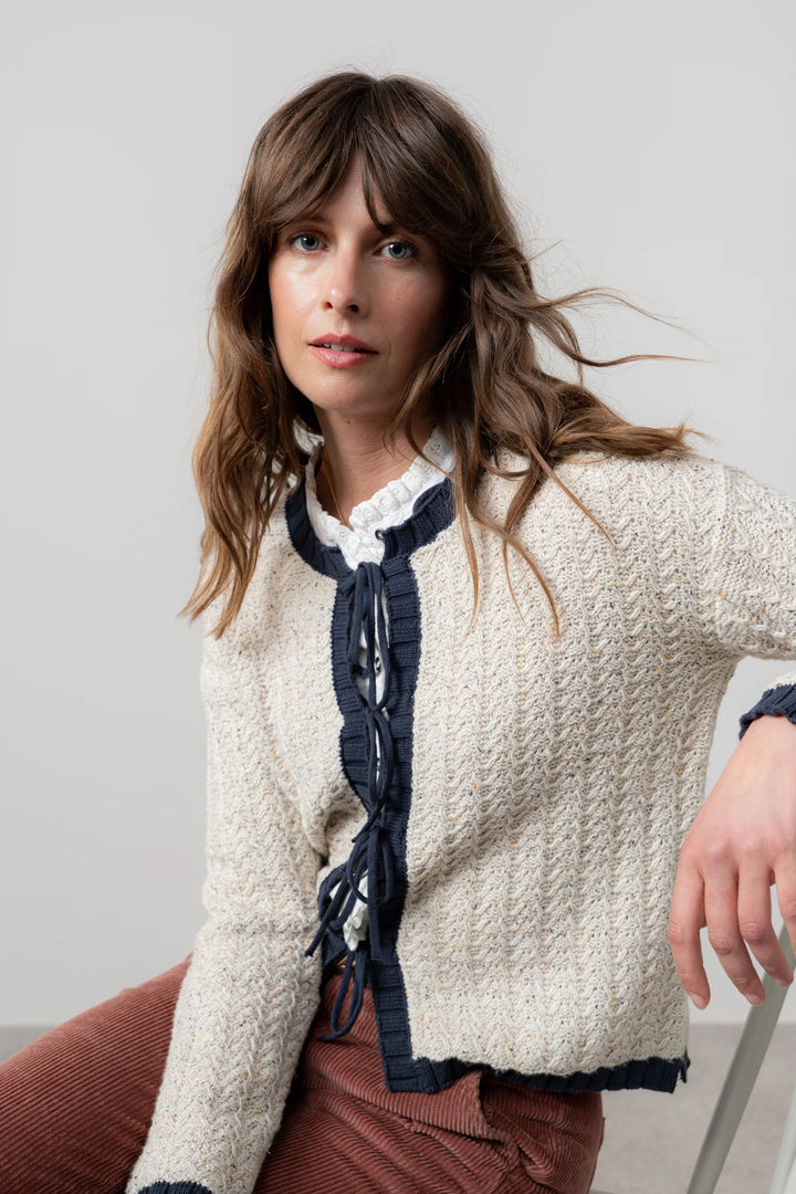 Cardigan à nouer en coton et fil recyclé