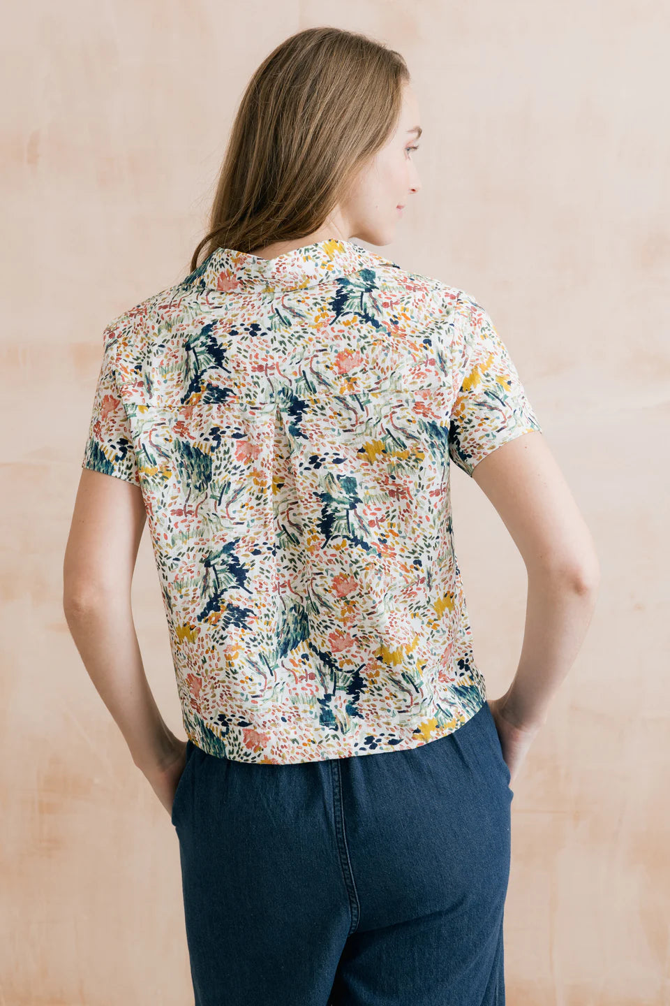 Blouse décontractée Pippa - En coton bio texturé au motif artistique