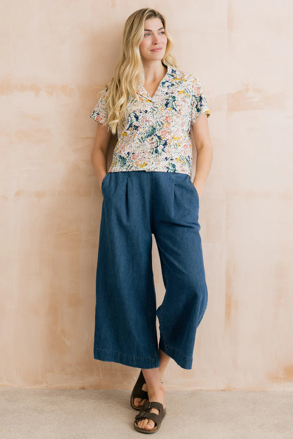Blouse décontractée Pippa - En coton bio texturé au motif artistique
