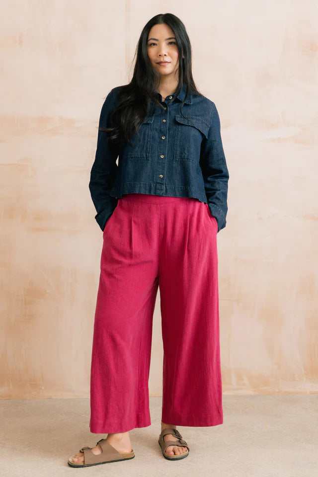 Veston en denim léger Grasslands - Courte en coton et lin