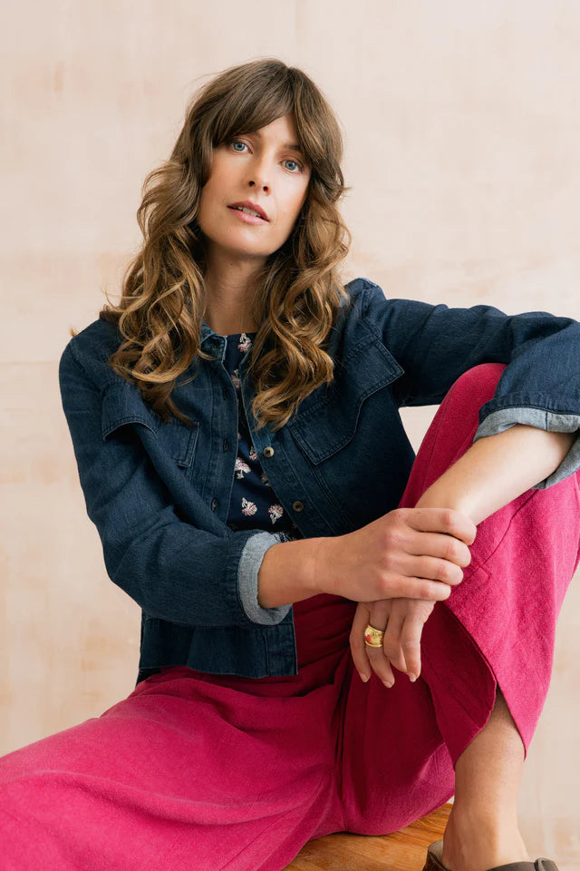 Veston en denim léger Grasslands - Courte en coton et lin