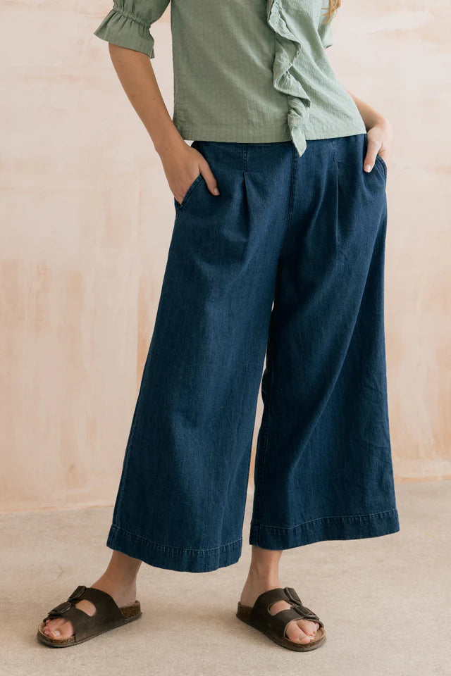 Pantalon en denim léger - En coton et lin