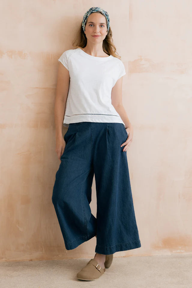 Pantalon en denim léger - En coton et lin