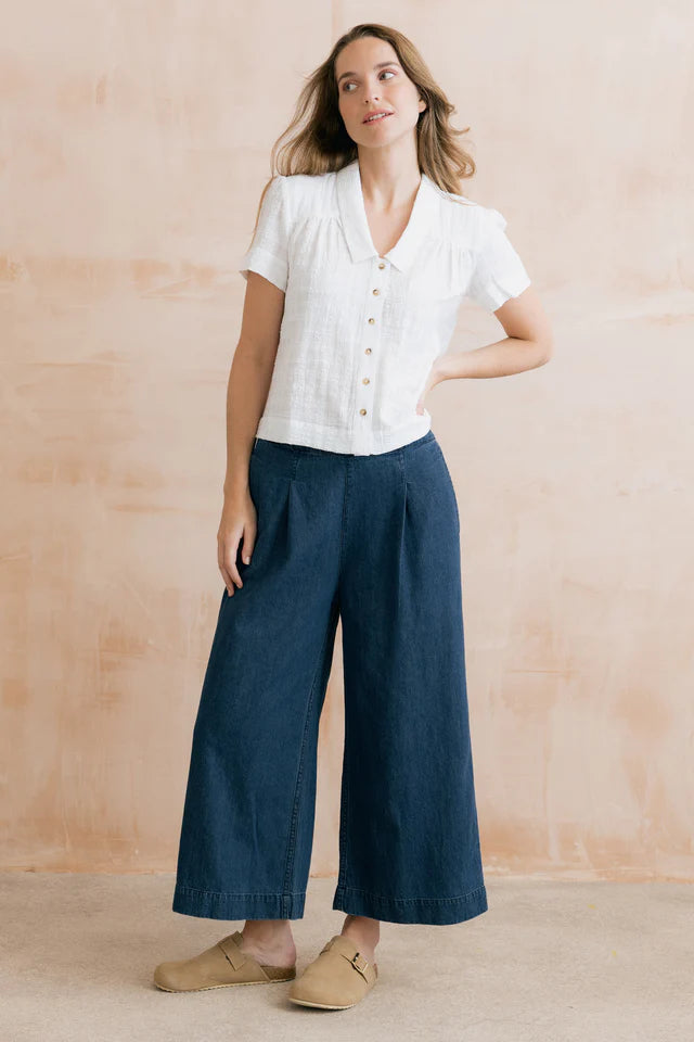 Pantalon en denim léger - En coton et lin