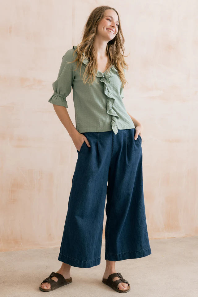 Pantalon en denim léger - En coton et lin