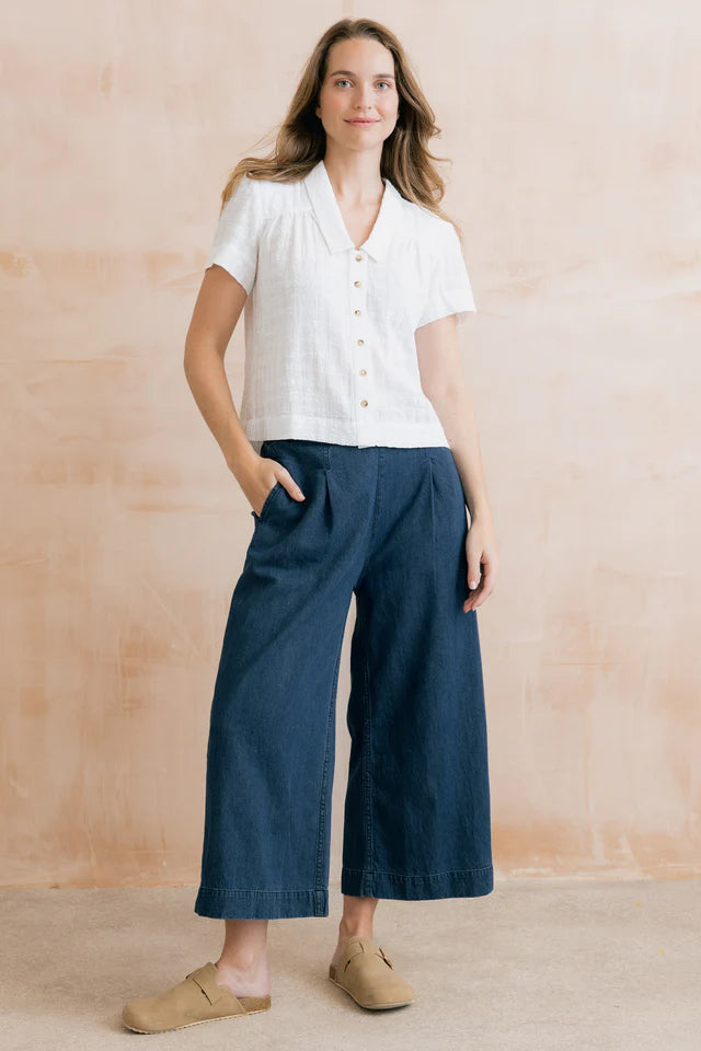 Pantalon en denim léger - En coton et lin