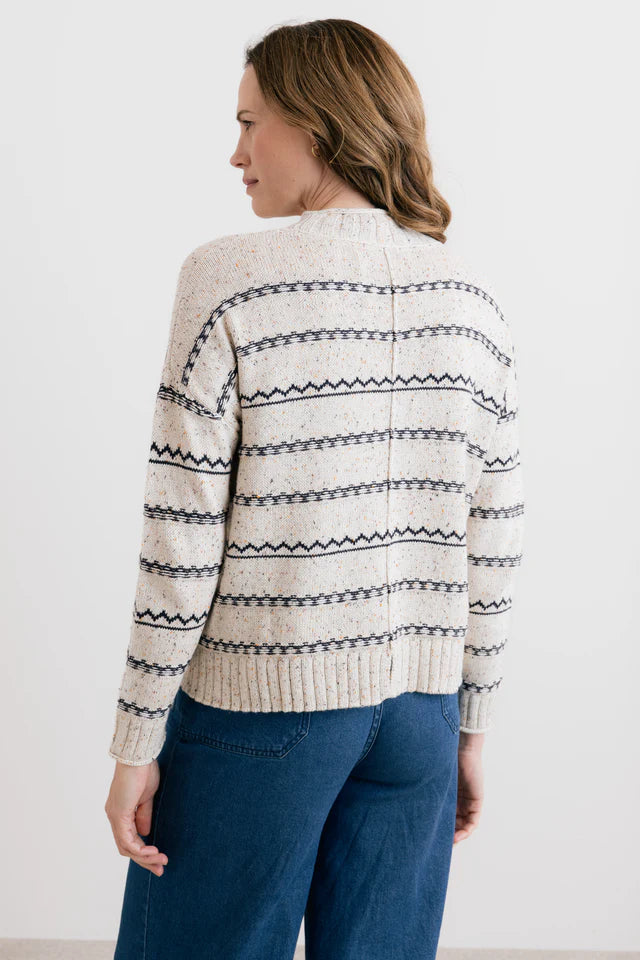 Chandail rayé en maille texturée Kirstie - Coupe décontractée