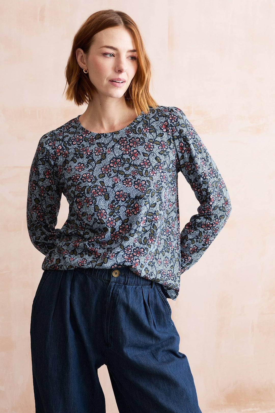 Haut à imprimé floral Caroline – En pur coton biologique flammé