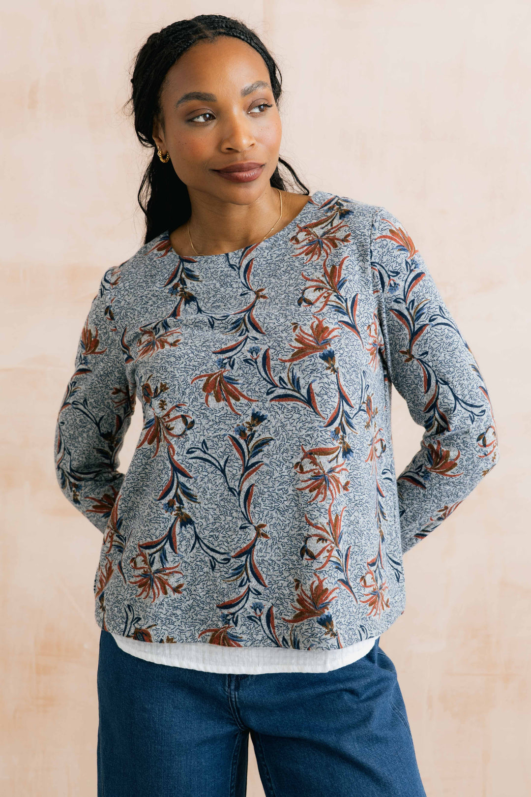 Chandail à imprimé floral - En maille recyclée extensible
