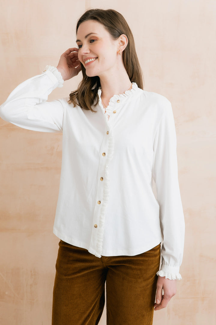 Chemise classique Sage - En mélange de coton biologique