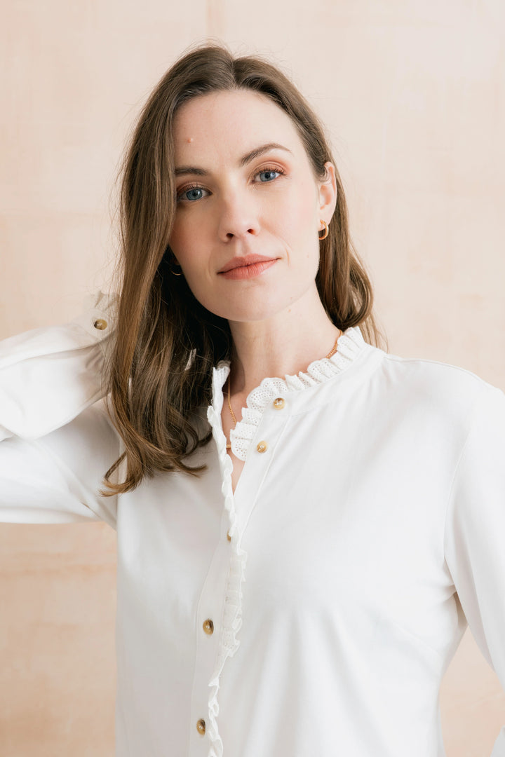 Chemise classique Sage - En mélange de coton biologique