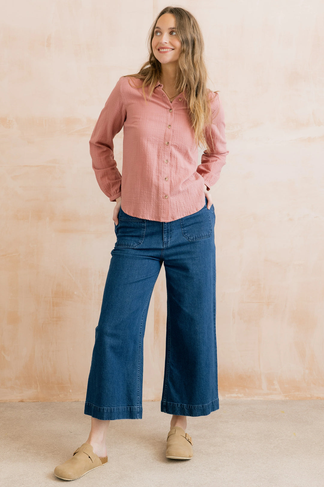 Chemise boutonnée à carreaux Ana - En pur coton biologique