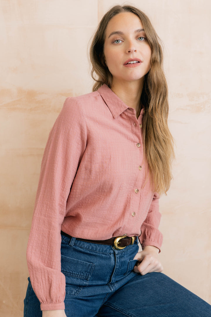 Chemise boutonnée à carreaux Ana - En pur coton biologique