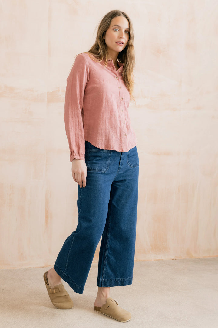 Chemise boutonnée à carreaux Ana - En pur coton biologique