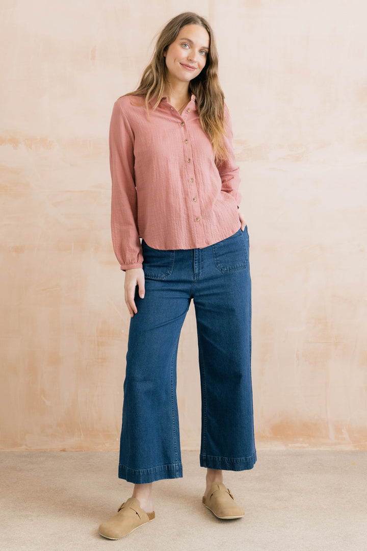 Chemise boutonnée à carreaux Ana - En pur coton biologique