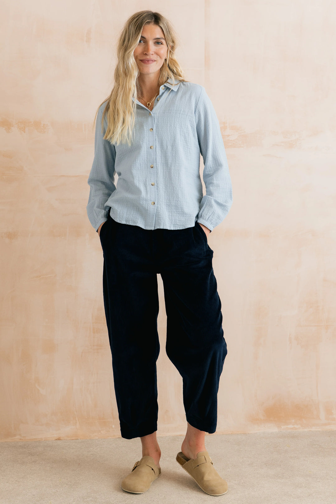 Chemise boutonnée à carreaux Ana - En pur coton biologique