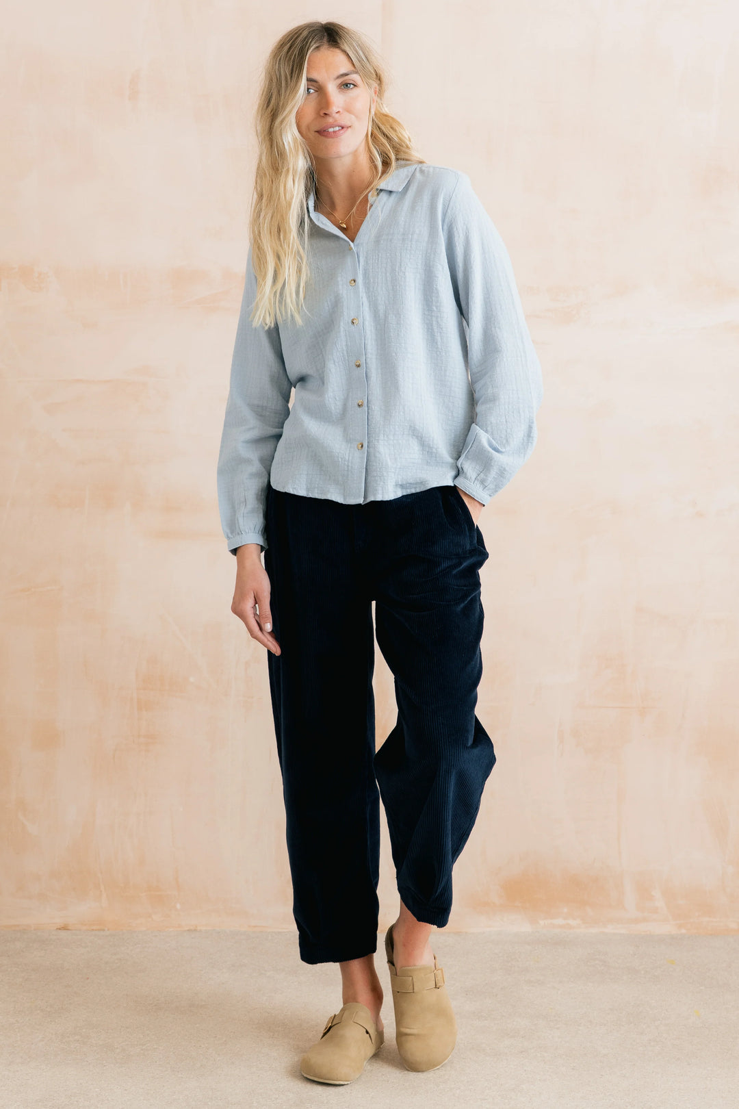 Chemise boutonnée à carreaux Ana - En pur coton biologique