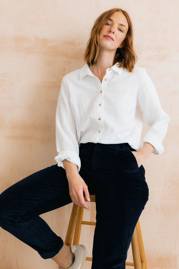 Chemise boutonnée à carreaux Ana - En pur coton biologique