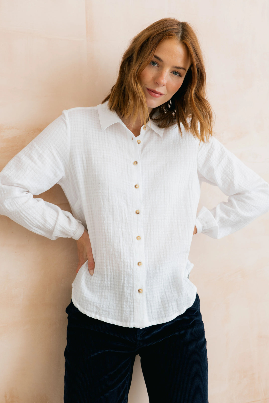 Chemise boutonnée à carreaux Ana - En pur coton biologique