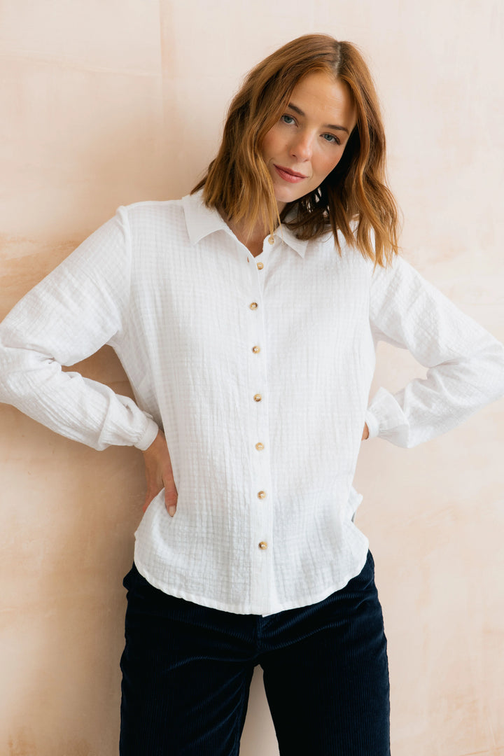 Chemise boutonnée à carreaux Ana - En pur coton biologique