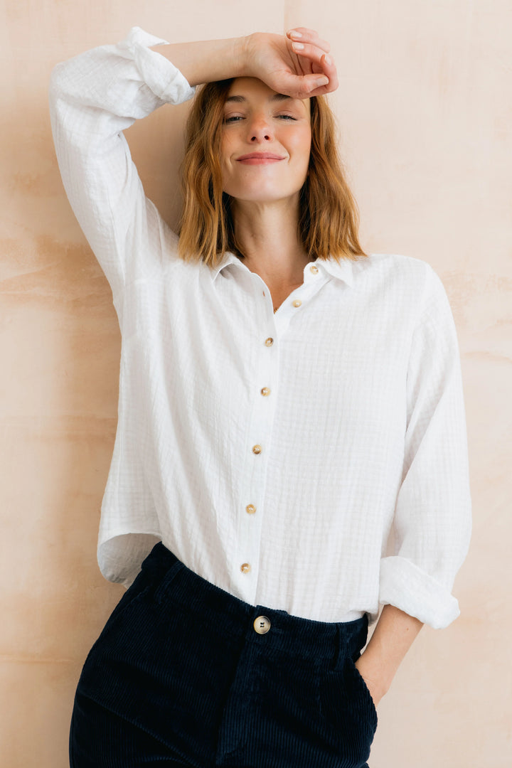 Chemise boutonnée à carreaux Ana - En pur coton biologique