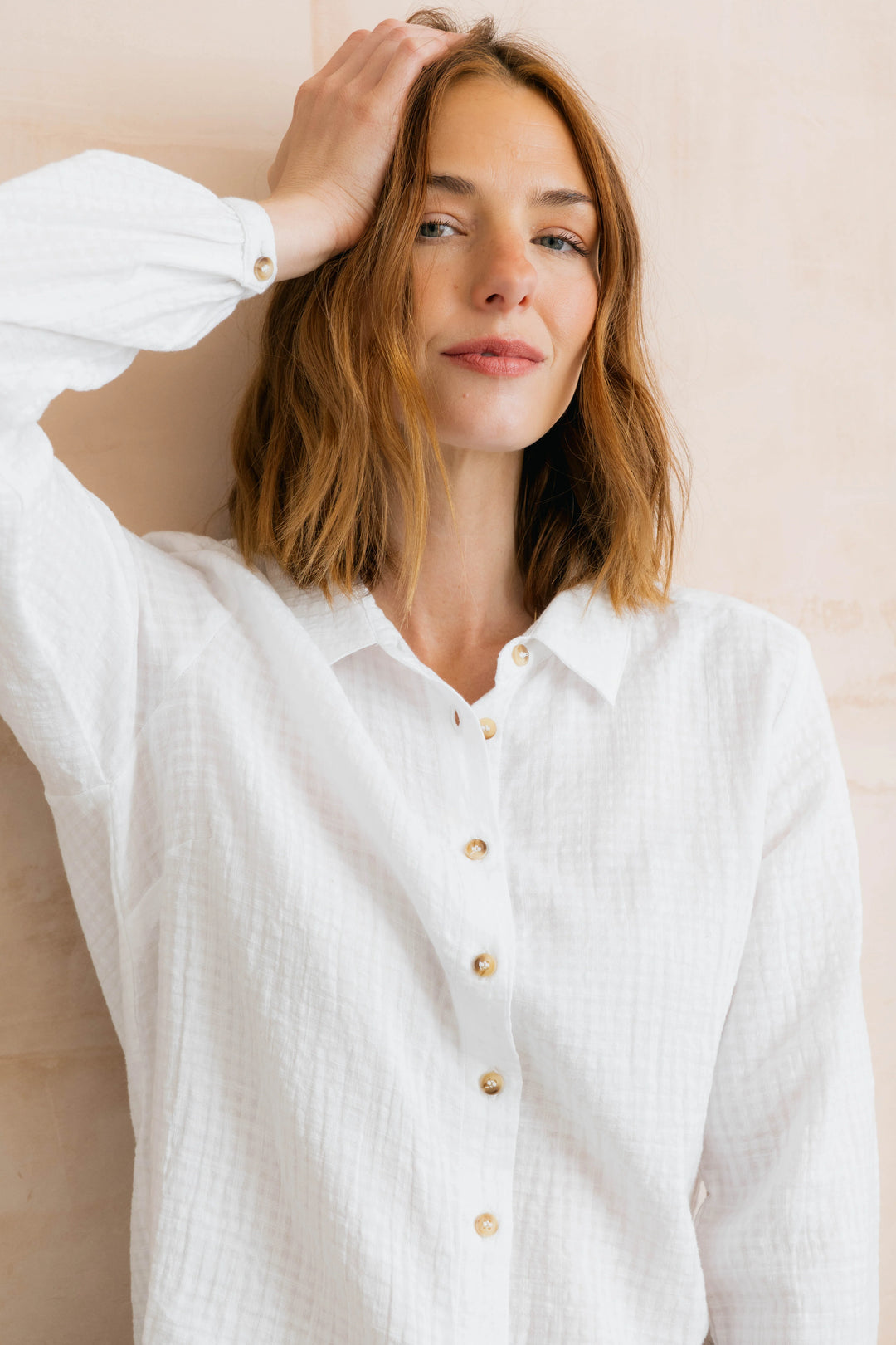 Chemise boutonnée à carreaux Ana - En pur coton biologique