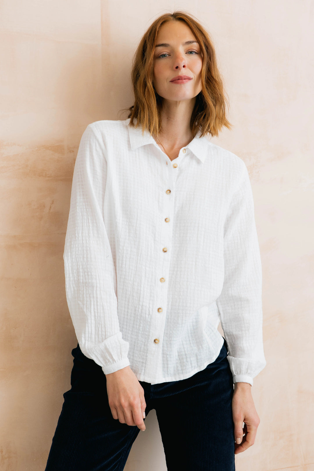 Chemise boutonnée à carreaux Ana - En pur coton biologique