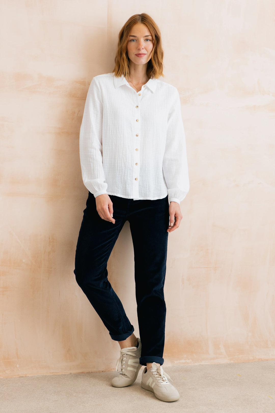 Chemise boutonnée à carreaux Ana - En pur coton biologique