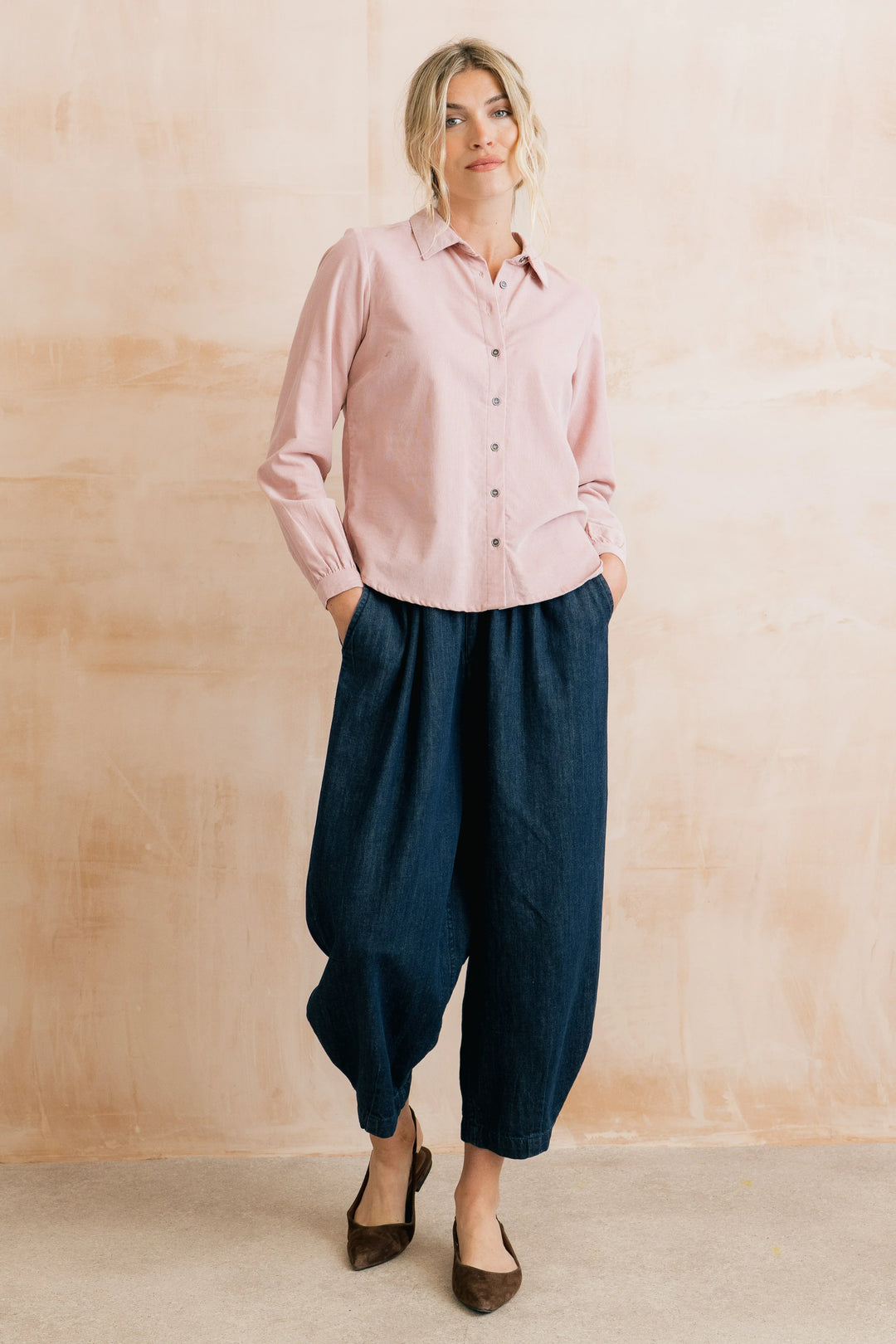 Chemise boutonnée en velours Ana - De pur coton biologique