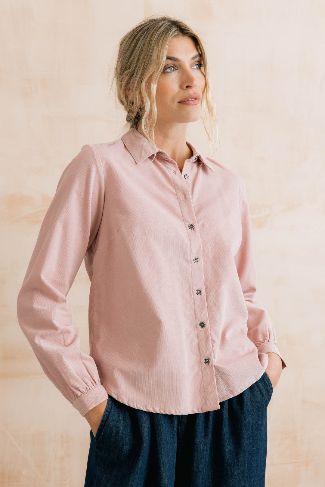 Chemise boutonnée en velours Ana - De pur coton biologique
