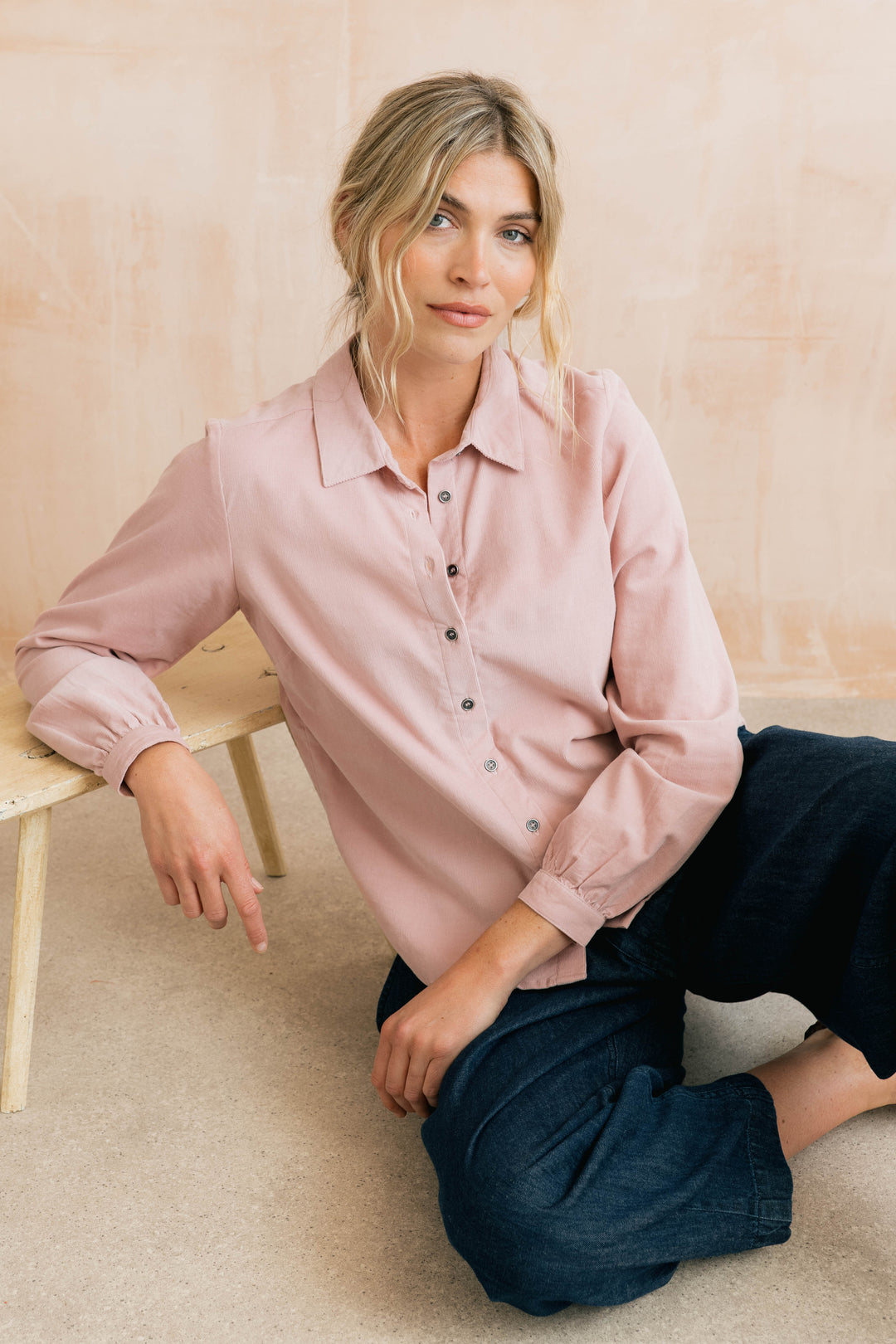 Chemise boutonnée en velours Ana - De pur coton biologique
