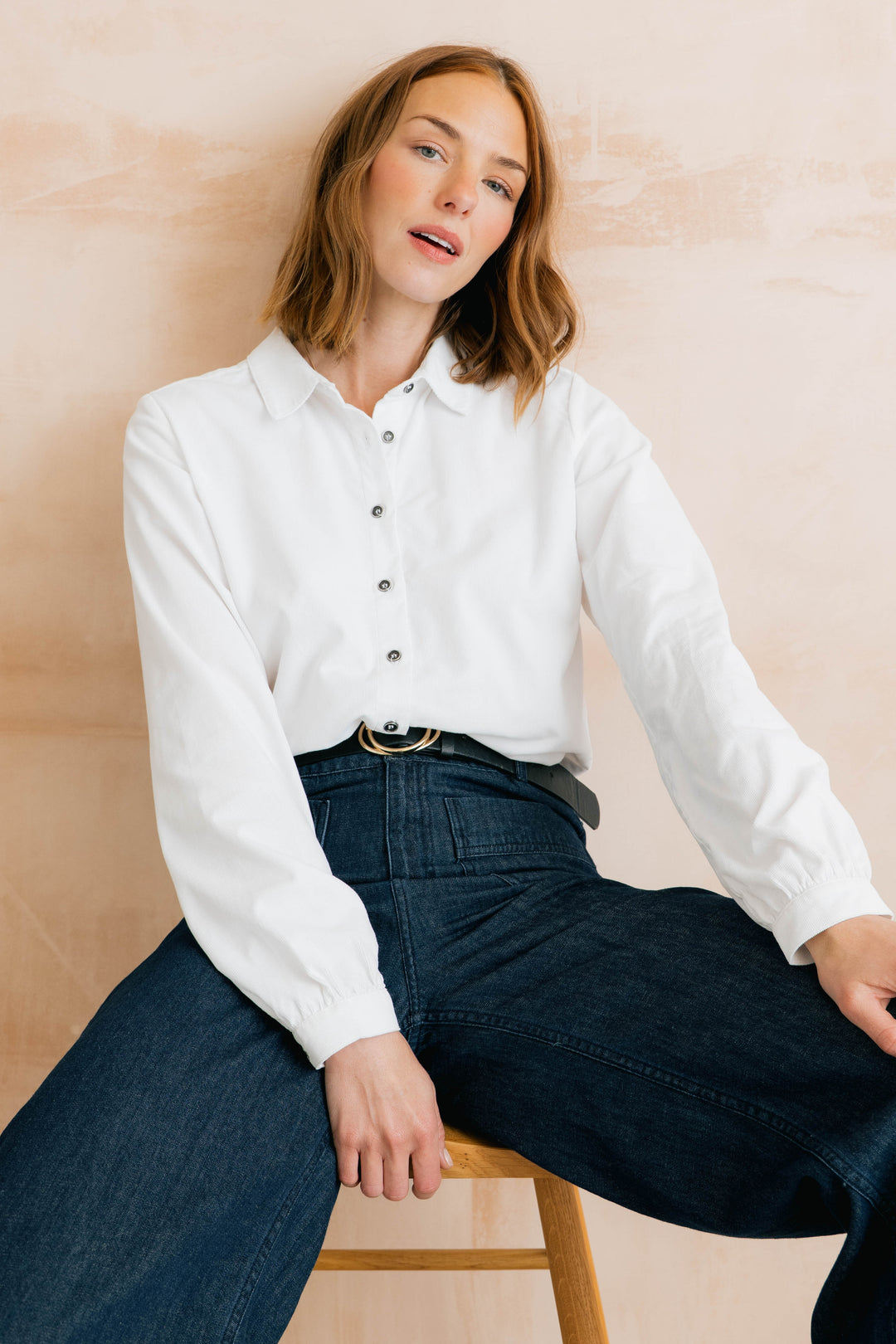 Chemise boutonnée en velours Ana - De pur coton biologique