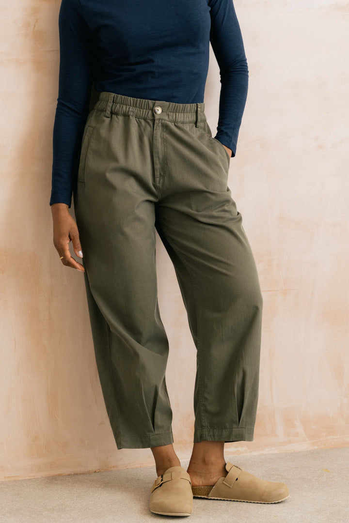 Pantalon en lyocell et coton Shirin - Coupe droite avec ceinture élastique