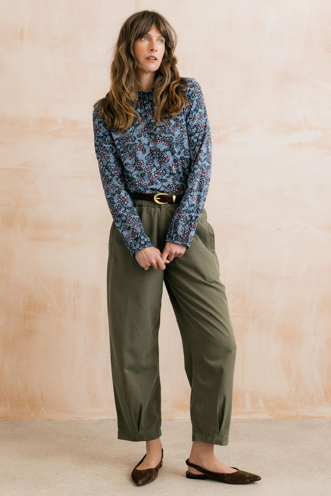 Pantalon en lyocell et coton Shirin - Coupe droite avec ceinture élastique