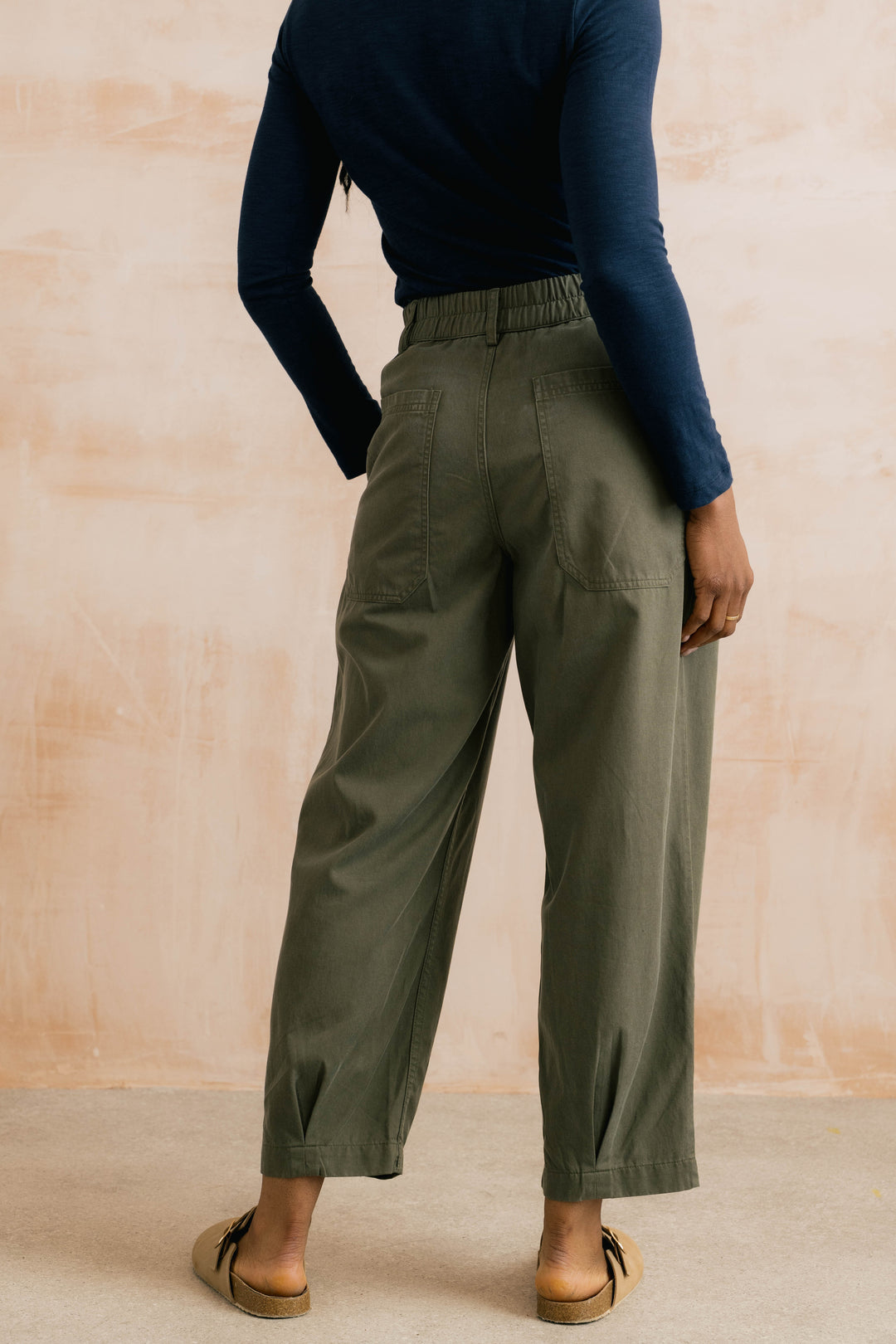 Pantalon en lyocell et coton Shirin - Coupe droite avec ceinture élastique