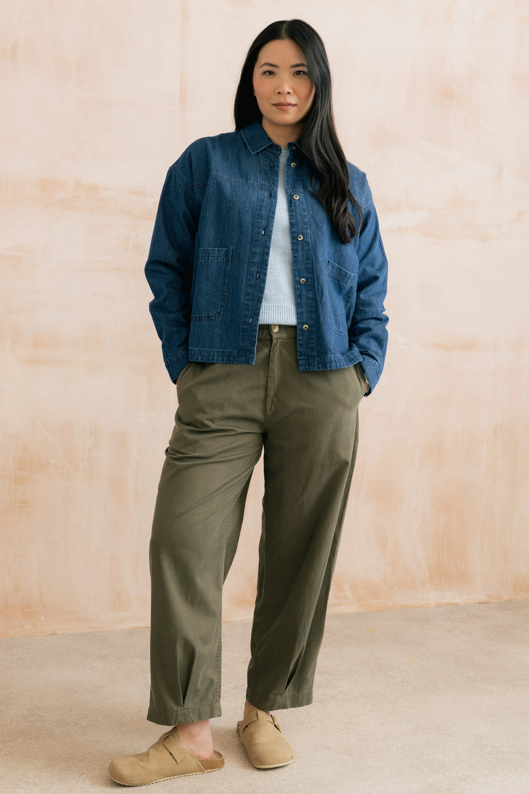 Pantalon en lyocell et coton Shirin - Coupe droite avec ceinture élastique