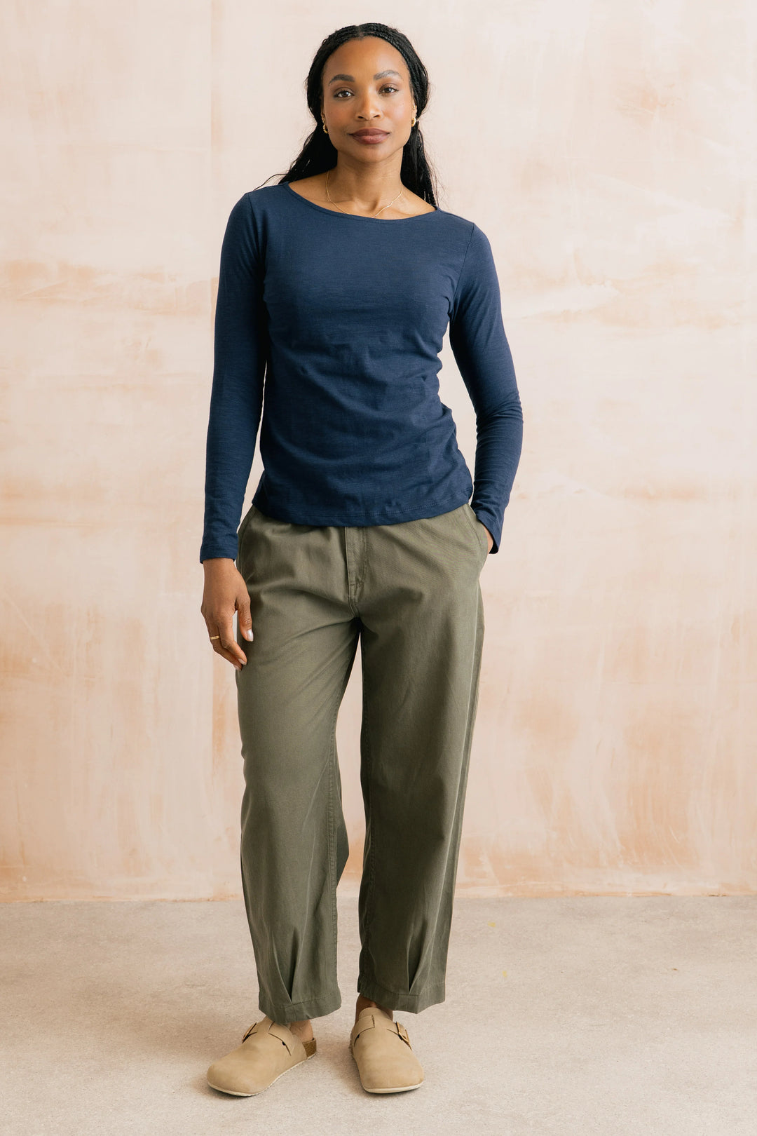 Pantalon en lyocell et coton Shirin - Coupe droite avec ceinture élastique
