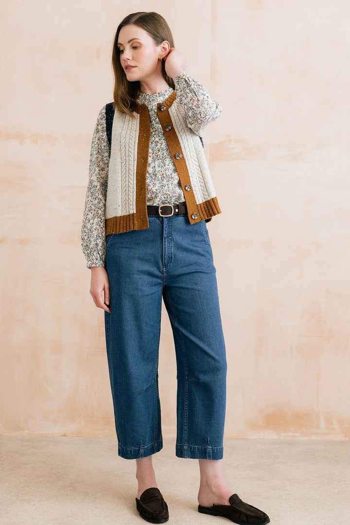 Jeans à jambe large et taille haute Georgia - En denim extensible