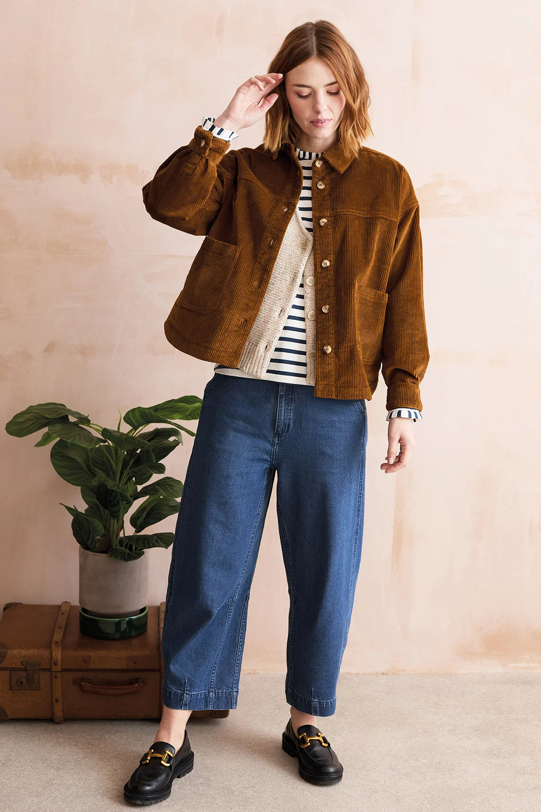 Jeans à jambe large et taille haute Georgia - En denim extensible