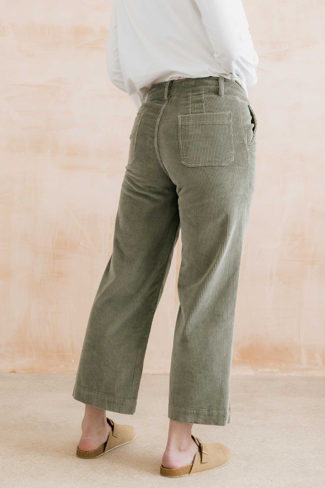 Pantalon à jambe large Isla - En velours côtelé extensible