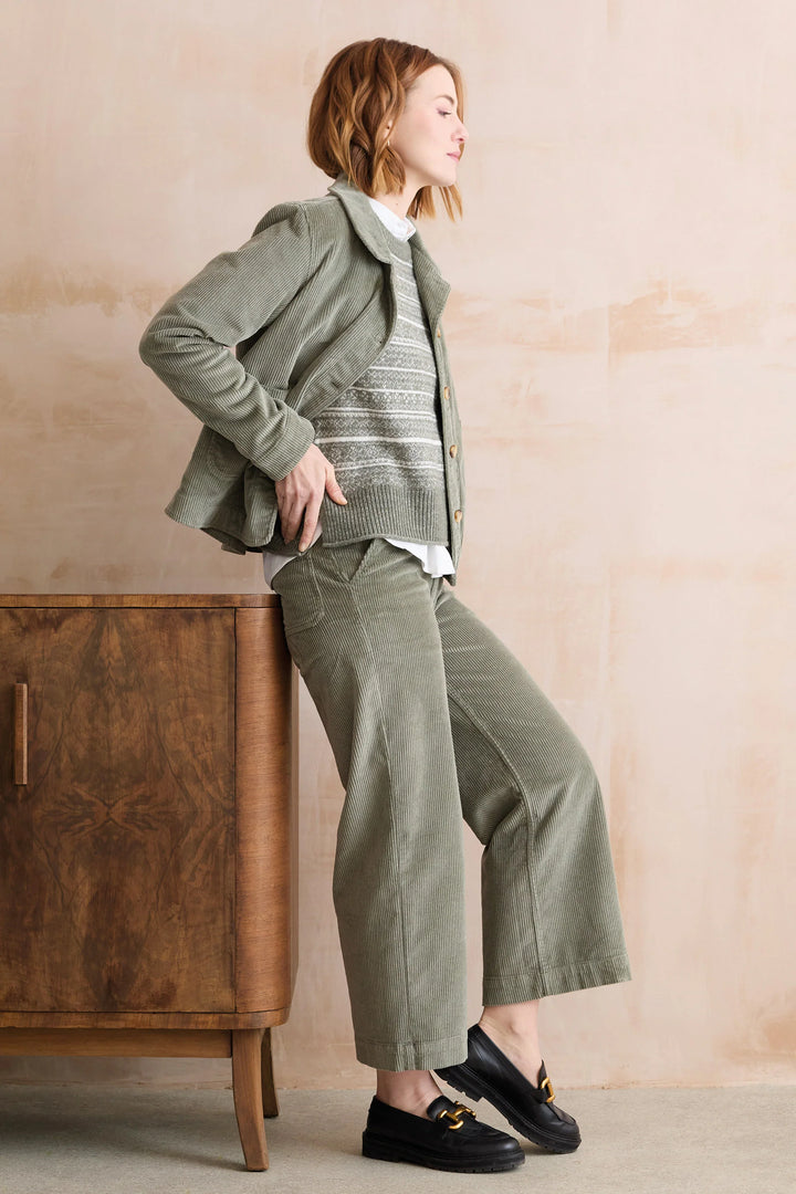 Pantalon à jambe large Isla - En velours côtelé extensible