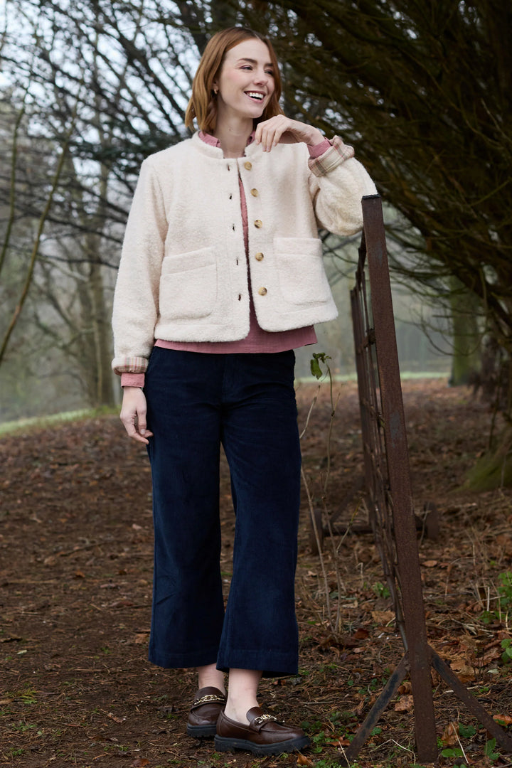Veste réversible en coton Scarlet - Deux-en-un à col mandarin et poches pratiques